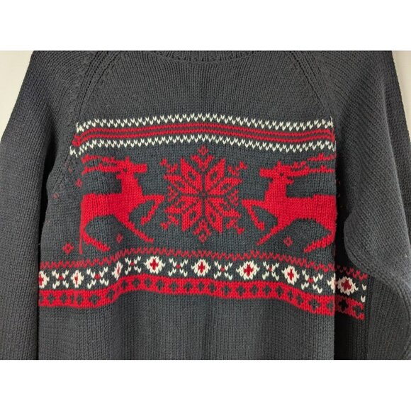 Chaps Sweater Women's Size XL Faire Isle Nordic Reindeer Christmas Chunky Knit - Picture 5 of 5